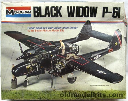 Monogram 1/48 Northrop P-61A / P-61B Black Widow With Diorama Instructions - 'Snuffy Smith' or 'Husslin' Hussy' with Diorama Instructions, 7546 plastic model kit